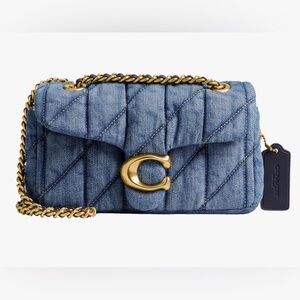 NWT Coach Quilted Denim Crossbody Bag with Gold 'C' Hardware